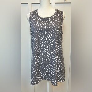 Anne Klein Womens Size Small LIGHT Gray Sleeveless Shirt Top Tank Polka Academia